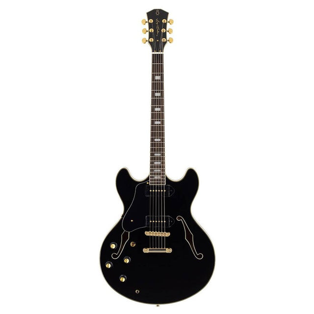 Sire Guitars H7VL/BK Linkshandige elektrische archtop gitaar met P90s zwart