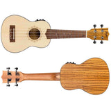 Flight DUS320 EQ SP/ZEB Soprano Ukulele met Spruce Top, Zebrawood Body en Ingebouwde Pickup met Tuner