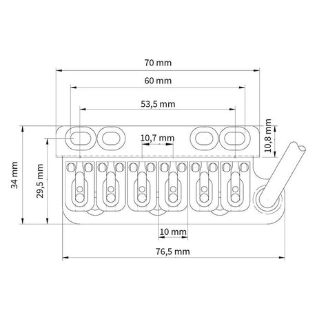 VegaTrem VT1 UltraTrem 2-Punt Tremolo Systeem - Satin RVS
