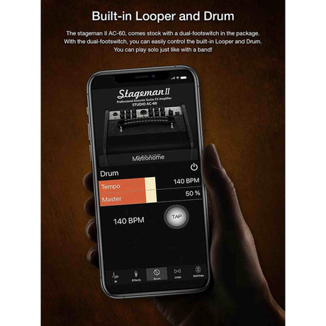 NUX AC-60 akoestische gitaarversterker 60W 2 kanalen 6.5” speaker Bluetooth