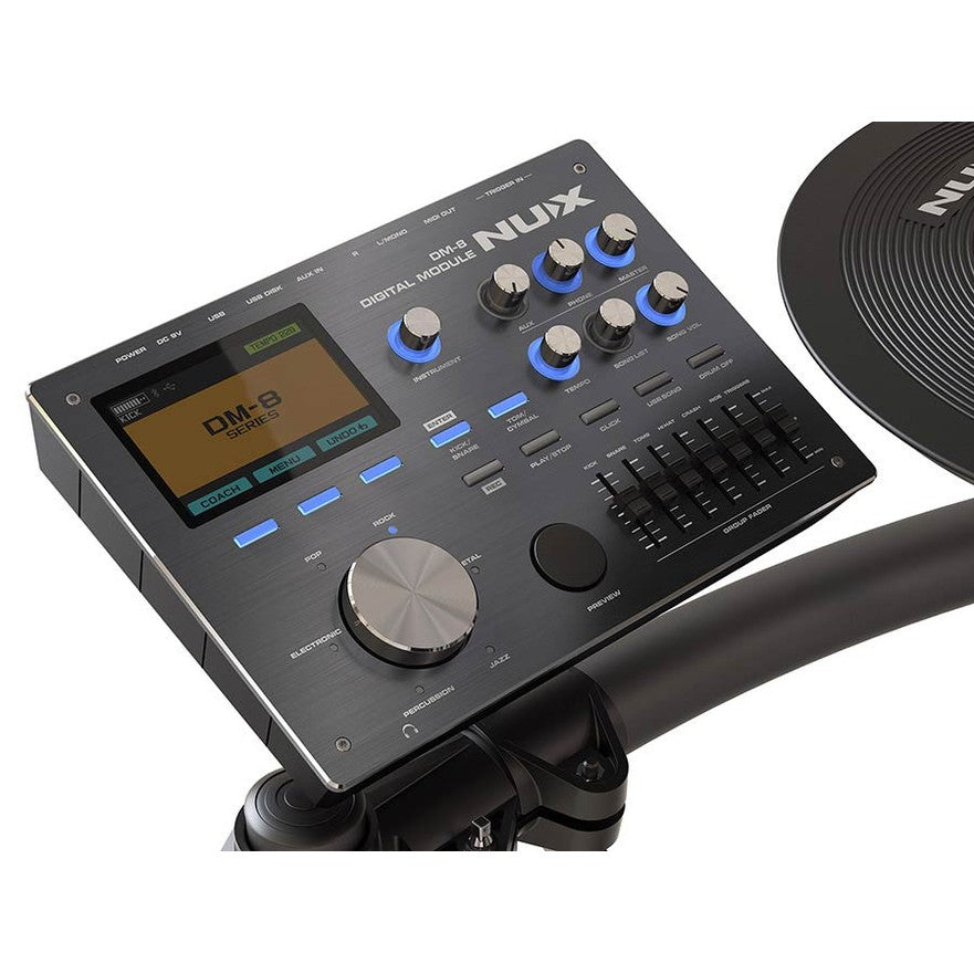 NUX DM-8 Elektronisch Drumstel met All Mesh Heads REMO en Multi-Track USB Audio