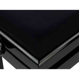 Boston PB2/2020 pianobank Deluxe – verstelbare zitting, dubbelkruis, hoogglans zwart met velours bekleding