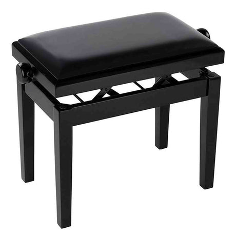 Boston PB2/2520 pianobank Deluxe – verstelbare zitting, dubbelkruis, satijnzwart met velours bekleding