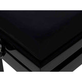 Boston PB2/2520 pianobank Deluxe – verstelbare zitting, dubbelkruis, satijnzwart met velours bekleding