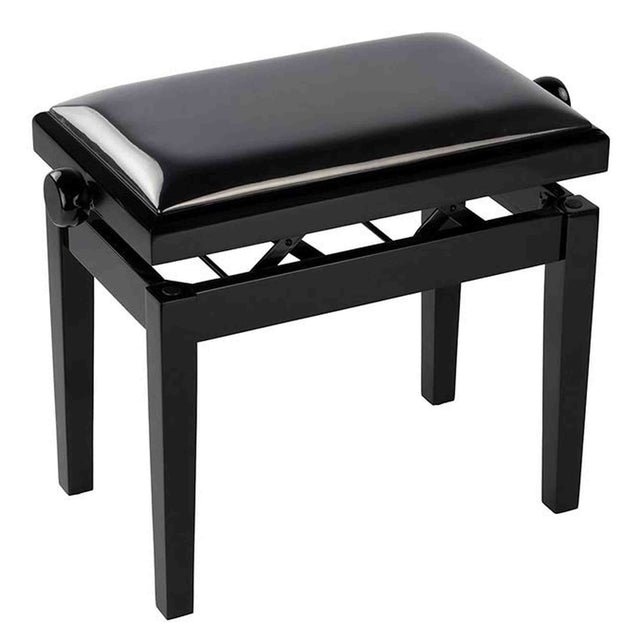 Boston PB2/2525 pianobank Deluxe – verstelbare zitting, dubbelkruis, satijnzwart met skai bekleding