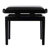 Boston PB2/2525 pianobank Deluxe – verstelbare zitting, dubbelkruis, satijnzwart met skai bekleding