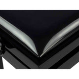 Boston PB2/2525 pianobank Deluxe – verstelbare zitting, dubbelkruis, satijnzwart met skai bekleding