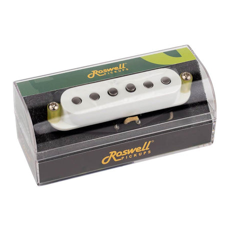 Roswell RP-S74CWHT vintage '74 stijl enkele spoel ST pickup, Alnico 5 staven, midden RWRP, wit
