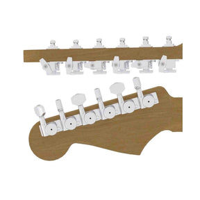 Hipshot HS6K1VEL0CS Vintage gitaar tuner upgrade kit, 6 inline Grip-Lock, closed chroom staggered