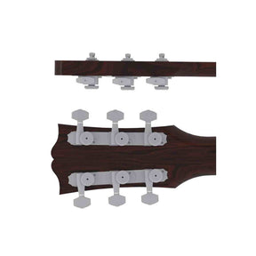 Hipshot HS6K2EL0S Gitaar tuner upgrade kit, 3 + 3 Grip-Lock, closed satin