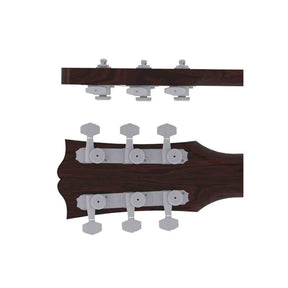 Hipshot HS6K2VEL0S Vintage gitaar tuner upgrade kit, 3 + 3 Grip-Lock, closed satin