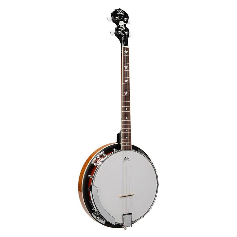 SX BJ454VS 4-String Banjo – Vintage Sunburst, Gloss Finish, Includes G ...