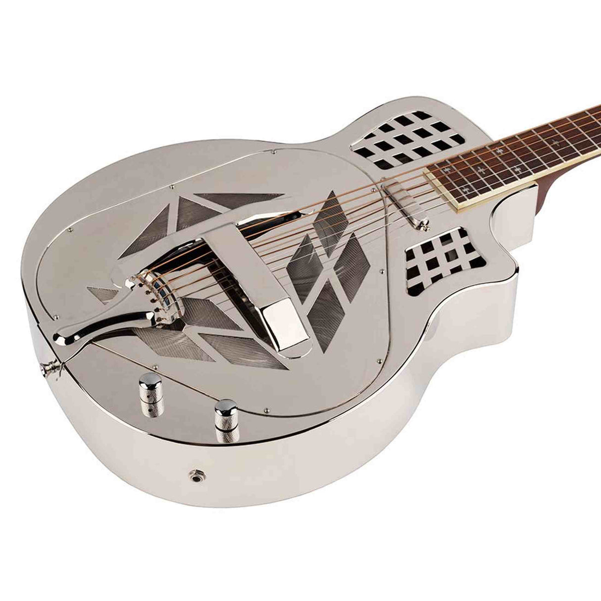 Royall TMP14CSC/NI Tampa Cut SC Tricone Resonator 14-Fret – Bell Brass, Nickel, Lipstick PU, Softcase