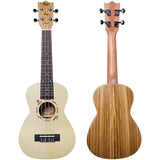 Flight DUC325 SP/ZEB Concert Ukulele met Engelmann Spruce Top, Zebrawood Body en Aquila Super Nylgut Snaren