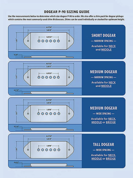 Lollar 103021113111 P-90 Dogear Single Coil – Brugpositie Hoog Model, Zwart