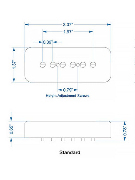 Lollar 10301-111511 P-90 Soapbar Single Coil Set – Hals & Brug, Zwart