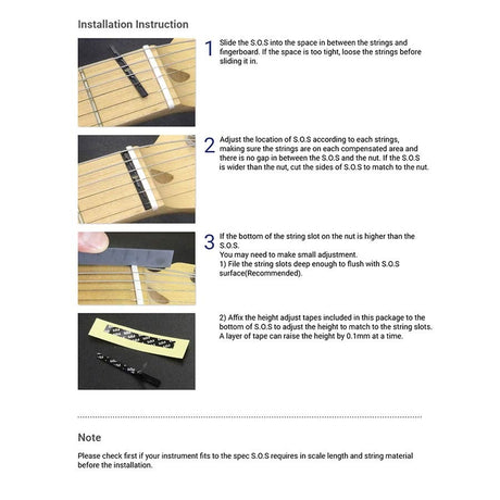 Hosco SOS-EG1 Sound Offset Spacer S.O.S. voor Elektrische Gitaar