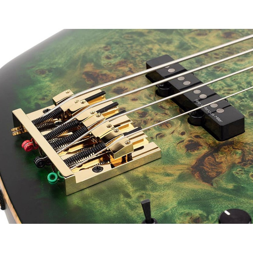 Sire V10 4/TGRS Marcus Miller 4-snarige actieve basgitaar Transparent Green Satin