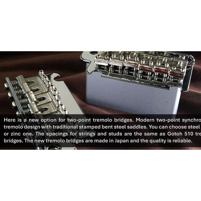 Hosco Japan HK-02CS Twee-Punts Tremolo brug met Stalen zadels Chroom