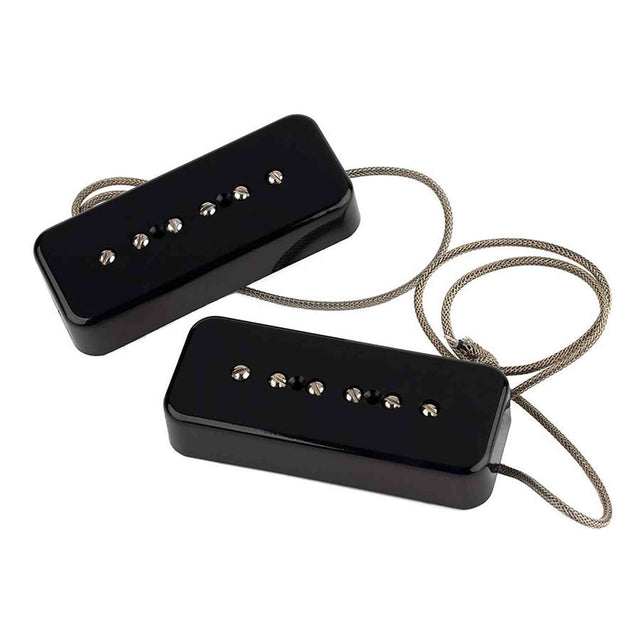 Lollar 10301-111511 Set Van Twee "P-90 Soapbar" Single Coil Pickups - hals en brug, zwart