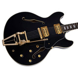 Sire Guitars H7T/BK Elektrische archtop gitaar met tremolo, zwart