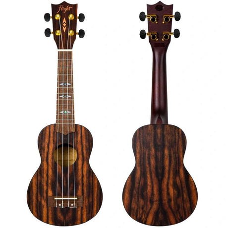 Flight DUS460 Amara Soprano Ukulele met Amara Body, Bone Topkam en Aquila Super Nylgut Snaren