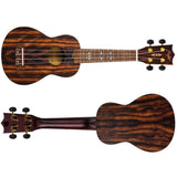 Flight DUS460 Amara Soprano Ukulele met Amara Body, Bone Topkam en Aquila Super Nylgut Snaren
