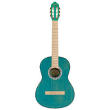 Valencia VC354HAB Klassieke Gitaar 4/4 – Sitka Spar & Mahonie, Aqua Blauw, Inclusief Tas, Standaard en Stemapparaat
