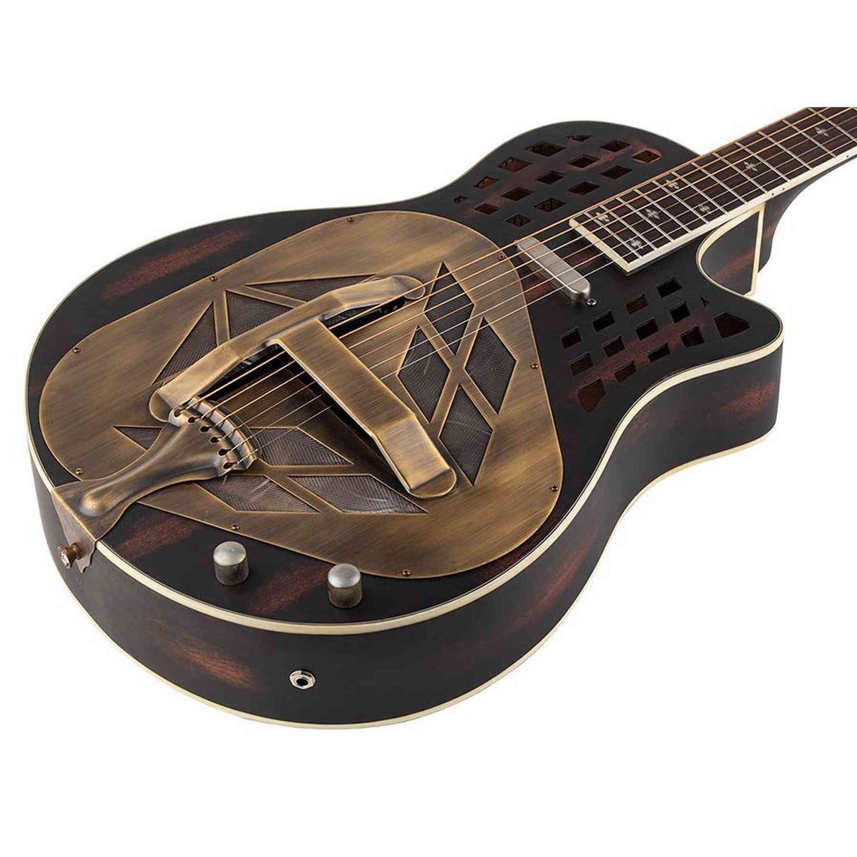 Royall CH12SC/BRS Chess Cutaway SC Tricone Resonator 12-Fret – Okoumé, Brown Satin, Lipstick PU, Softcase