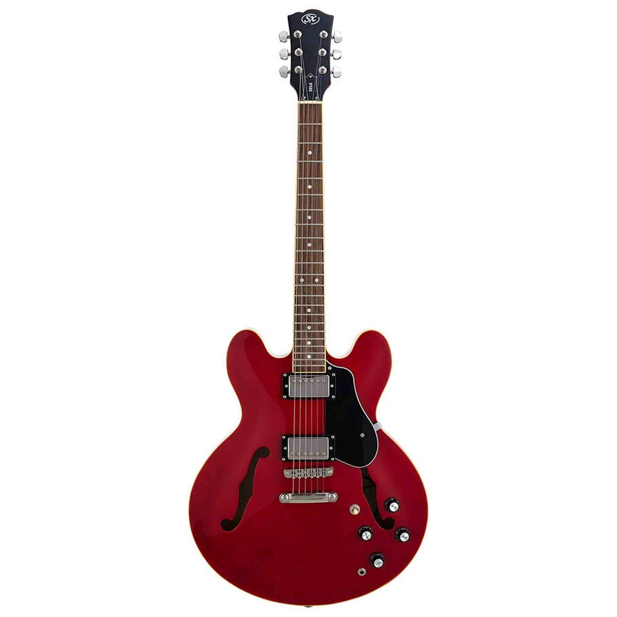 SX SEL6/TRD archtop gitaar – 2 humbuckers, esdoorn body, Transparent Red + gigbag