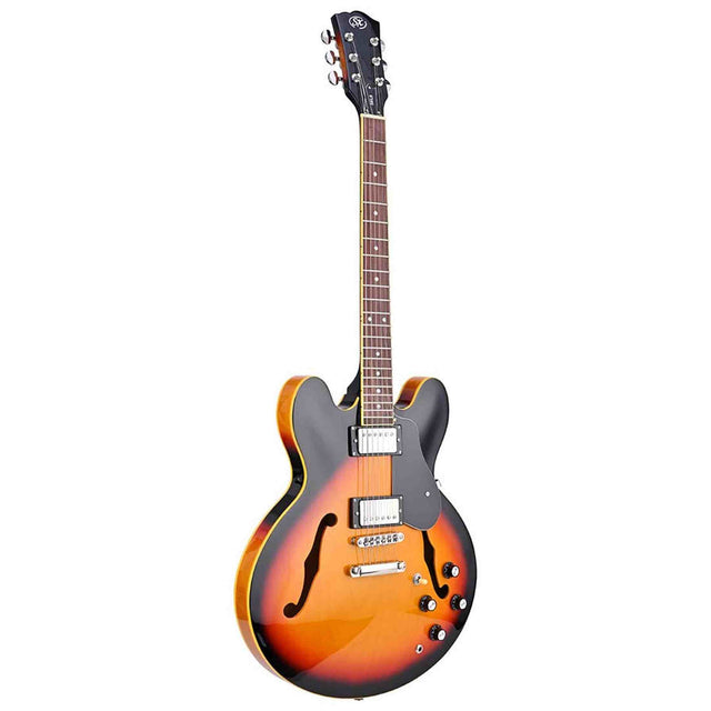 SX SEL6/VS archtop gitaar – 2 humbuckers, esdoorn body, Vintage Sunburst + gigbag