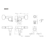 Gotoh GTH13838 SG381 stemmechanieken met 07 knoppen, 6R, zwart