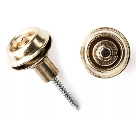 Dunlop SLS1402 strap lock system with screws, flush mounted, brass