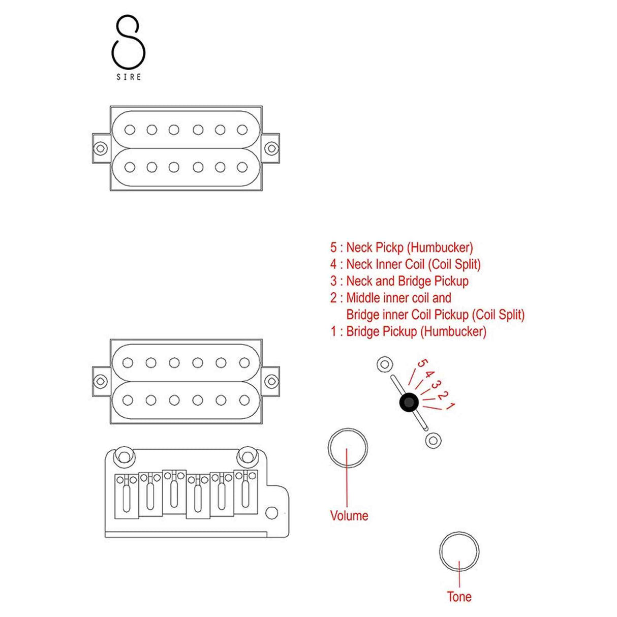 Sire Q7/BK Larry Carlton elektrische gitaar – mahonie + maple top, HH-configuratie, Black