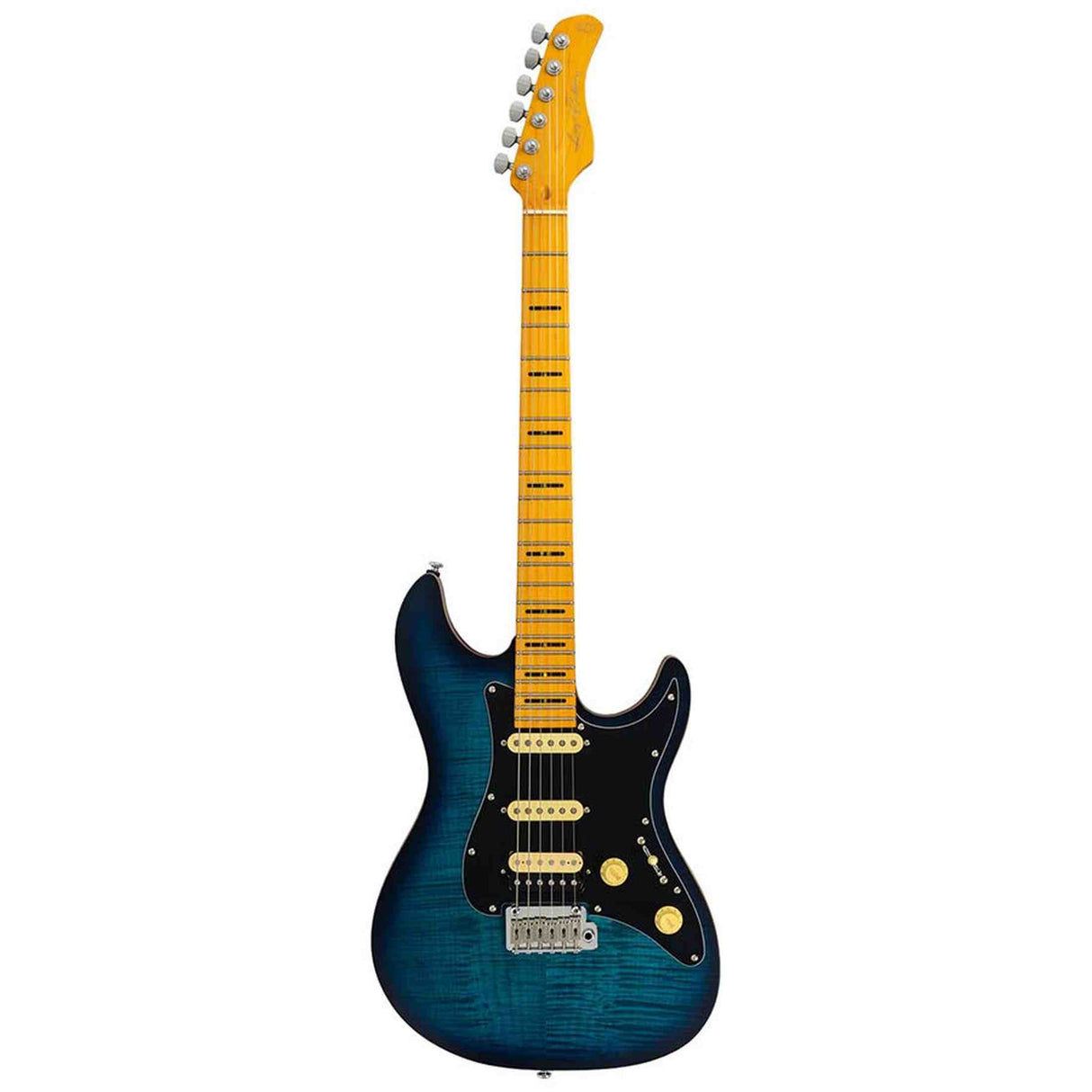 Sire S7N FM/TBL New Gen Larry Carlton elektrische gitaar – S-Style, flamed alder body, Transparent Blue Satin, HSS-configuratie, stainless steel frets