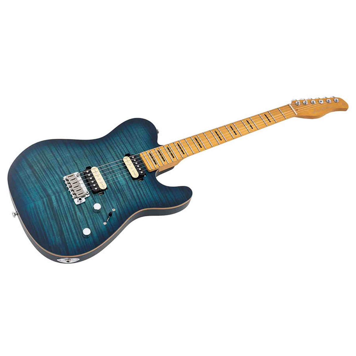 Sire T7N FM/TBL elektrische gitaar – T-Style, Flamed North American Alder, Transparent Blue Satin, LC Super-Modern pickups, stainless frets, locking tuners