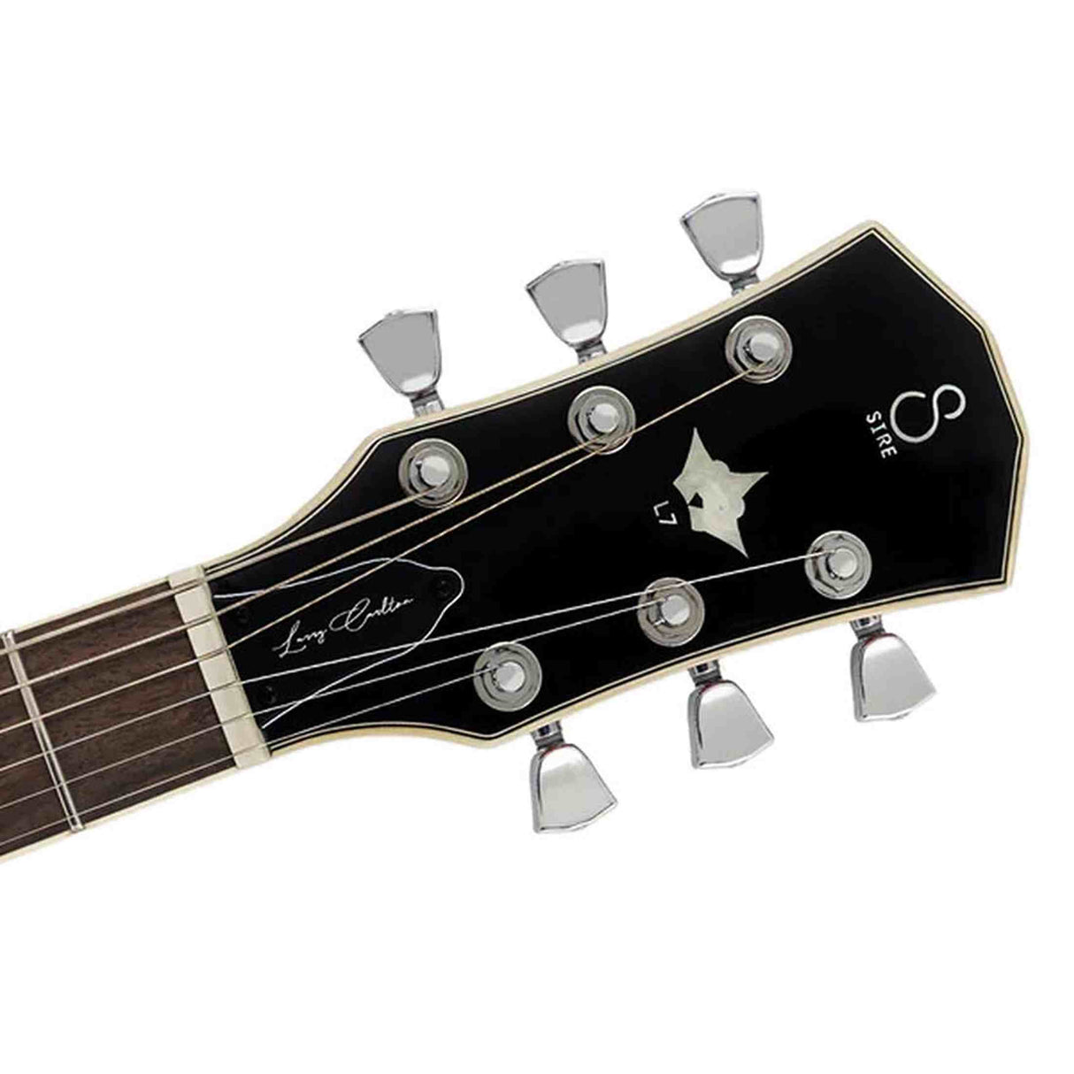 Sire L7N/MGO elektrische gitaar – L-Style, mahonie met maple top, Metallic Gold, HH-configuratie, stainless frets, locking tuners