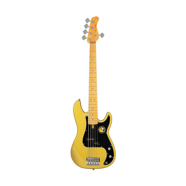 Sire P5 A5/MGO Marcus Miller basgitaar 5-snarige passieve P-stijl bas in Metallic Gold