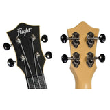 Flight TUS-35 BK Soprano Ukulele Zwart met Linden Top, ABS Body en Aquila Snaren