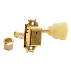 Kluson M3NLG Stemmechanieken voor gitaar "No Line", 3x links + 3x rechts met tulip knoppen, goud