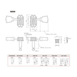 Gotoh GTH12930 SD90 stemmechanieken met 05M knoppen, 3L3R, nikkel