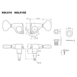 Gotoh GTH14303 SGL510 stemmechanieken met L5 knoppen, 3L3R, cosmo zwart