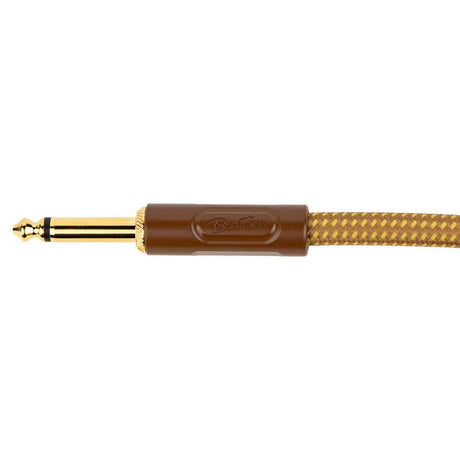 Boston GCRT-30A Prime Series woven jacket instrumentkabel jack–haakse jack 3 meter yellow tweed