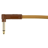 Boston GCRT-30A Prime Series woven jacket instrumentkabel jack–haakse jack 3 meter yellow tweed