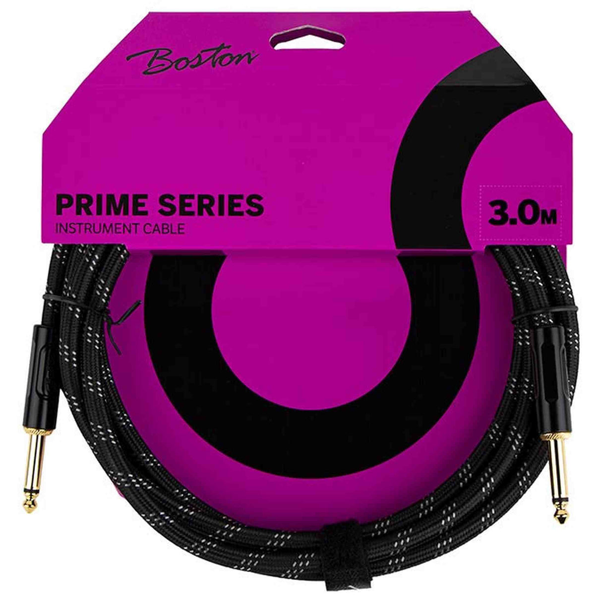 Boston GCRB-30 Prime Series woven jacket instrumentkabel jack-jack 3 meter black tweed