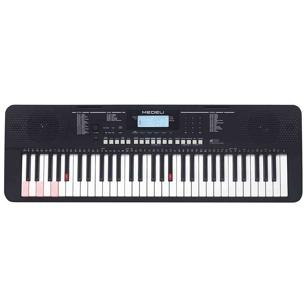 Medeli IK110 Millenium Series keyboard - 61 verlichte aanslaggevoelige toetsen met tutorial systeem en USB-MIDI