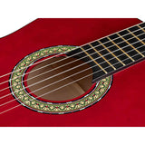 A. Martinez MTC-080/R 4/4 klassieke gitaar dark red met standaard, tas en tuner
