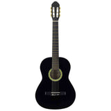 A. Martinez MTC-080/B 4/4 klassieke gitaar zwart met standaard, tas en tuner