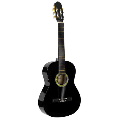 A. Martinez MTC-080/B 4/4 klassieke gitaar zwart met standaard, tas en tuner