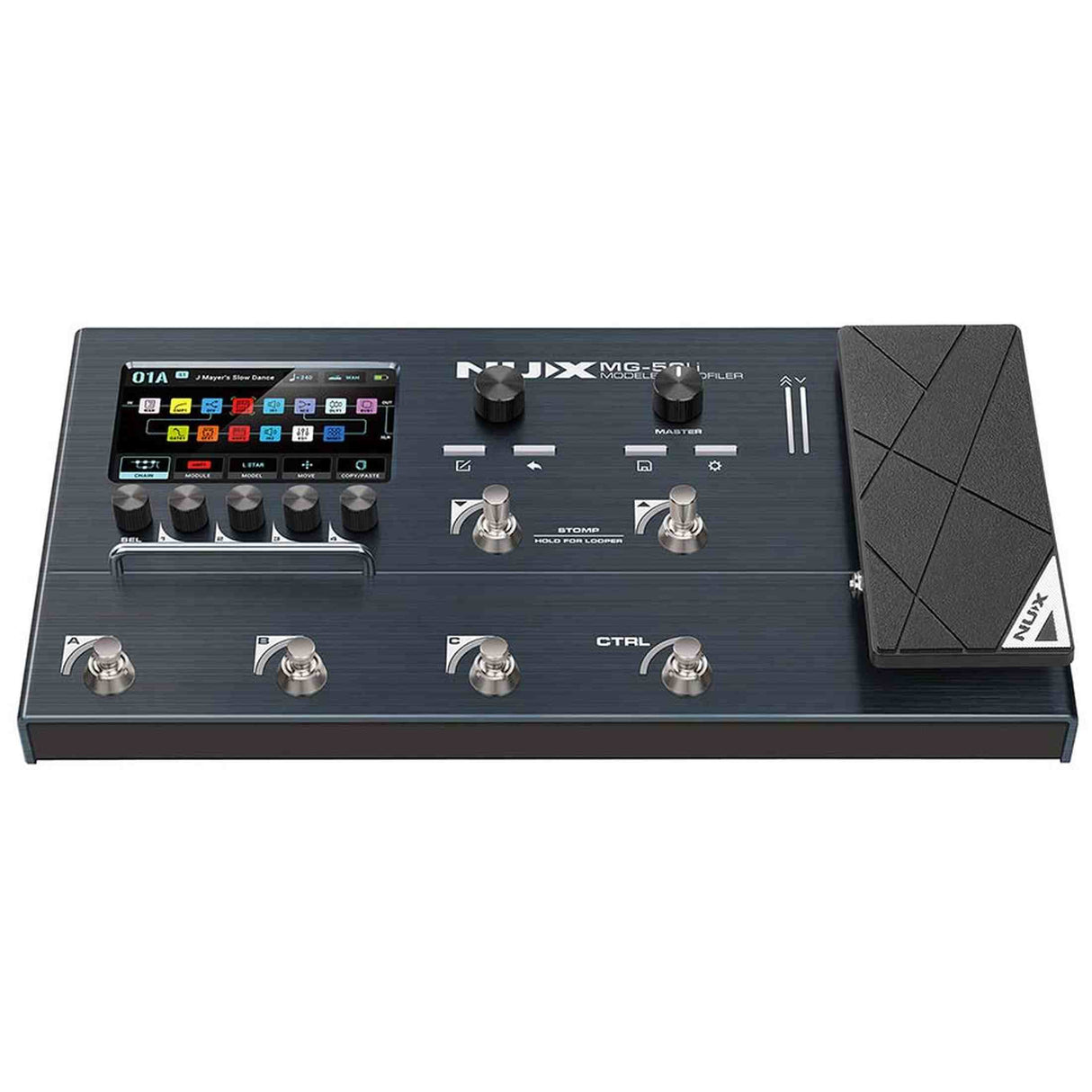 NUX MG-50Li DB Multi-Effects Processor with Amp Modeler, Profiler, Battery, USB Audio and Gig Bag, Dark Blue